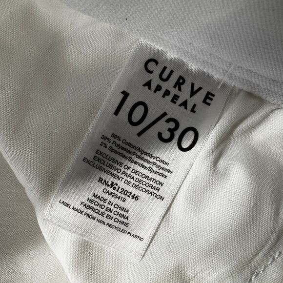 Curve Appeal Womens Size 10/30 White Cropped Jeans - Picture 4 of 10